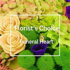 Florist Choice Funeral Heart Arrangement