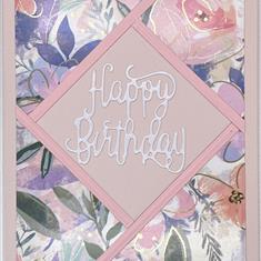 Blush floral Birthday card