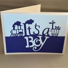 Handmade its a boy card dark blue